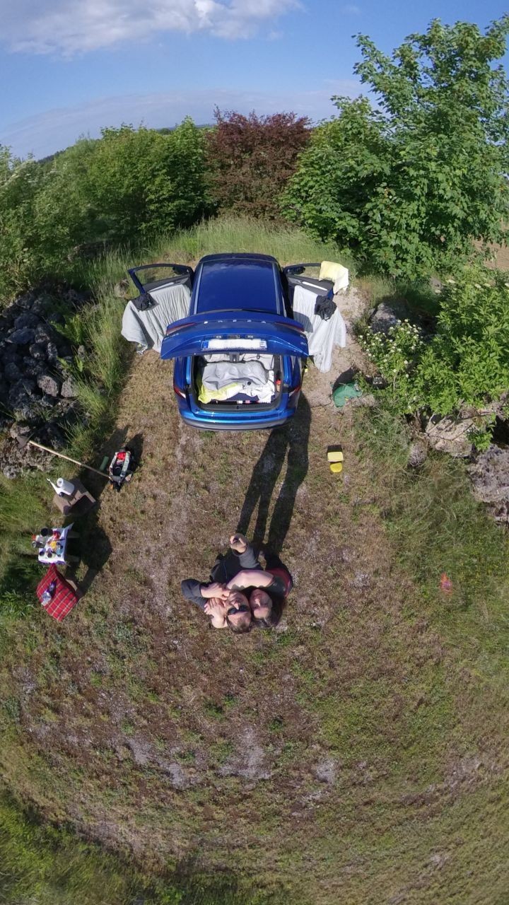 Enyaq Camping aus Vogelperspektive