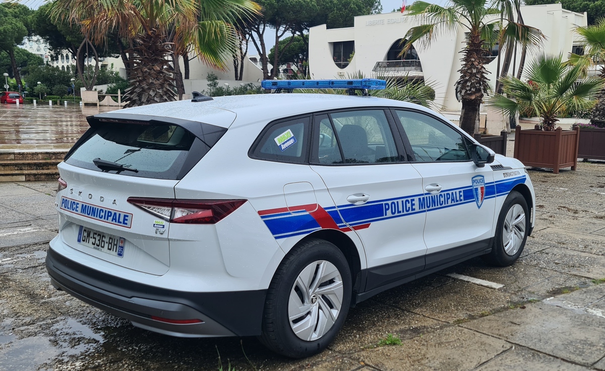 Polizei Enyaq in Frankreich