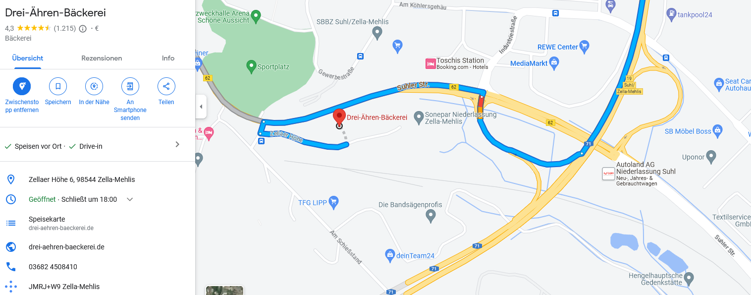 Neue Schnell-Lademöglichkeit auf der A71 mit Imbiss