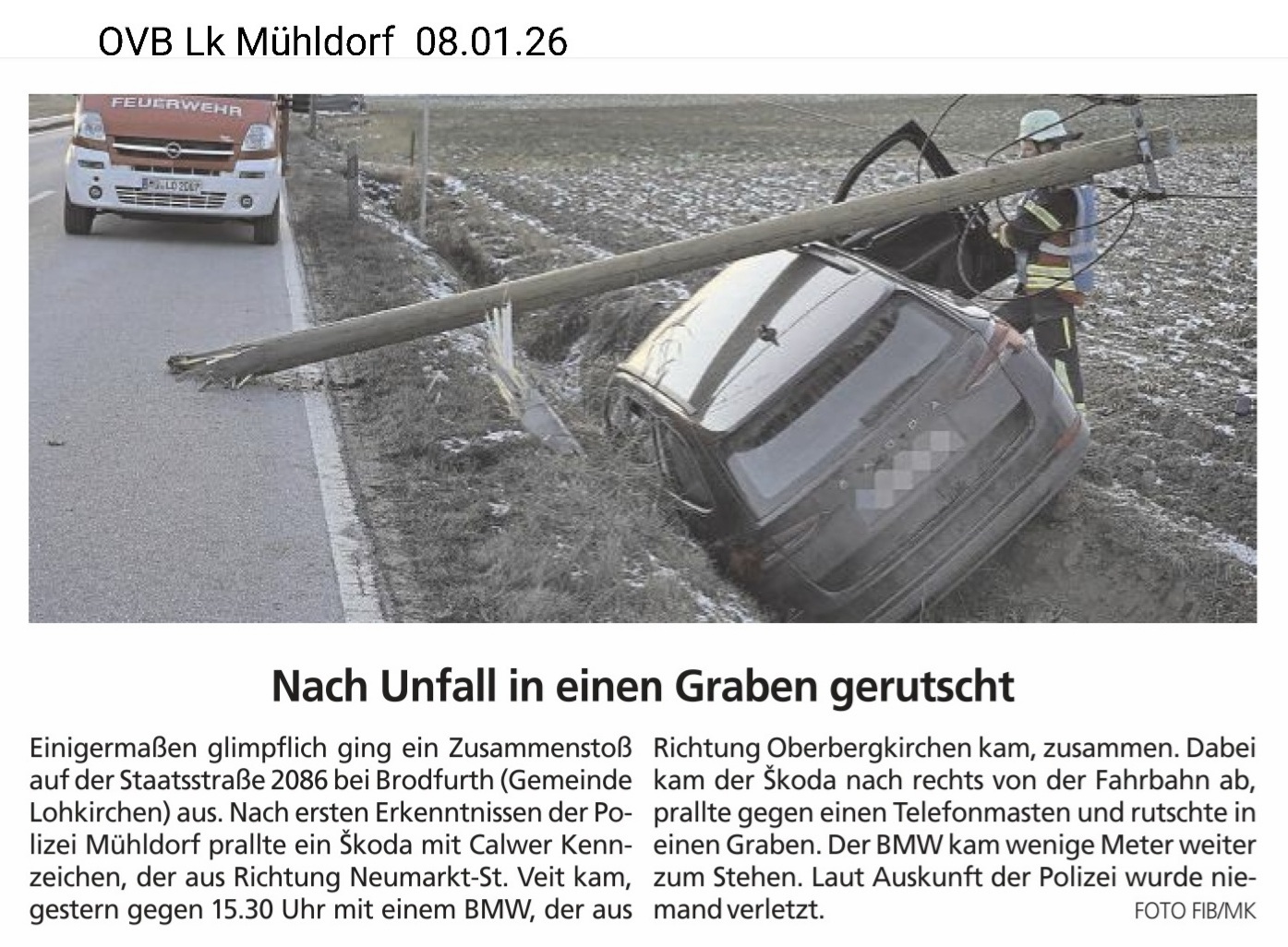 Leider im Graben gelandet.