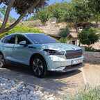 Enyaq bei 38° im Schatten